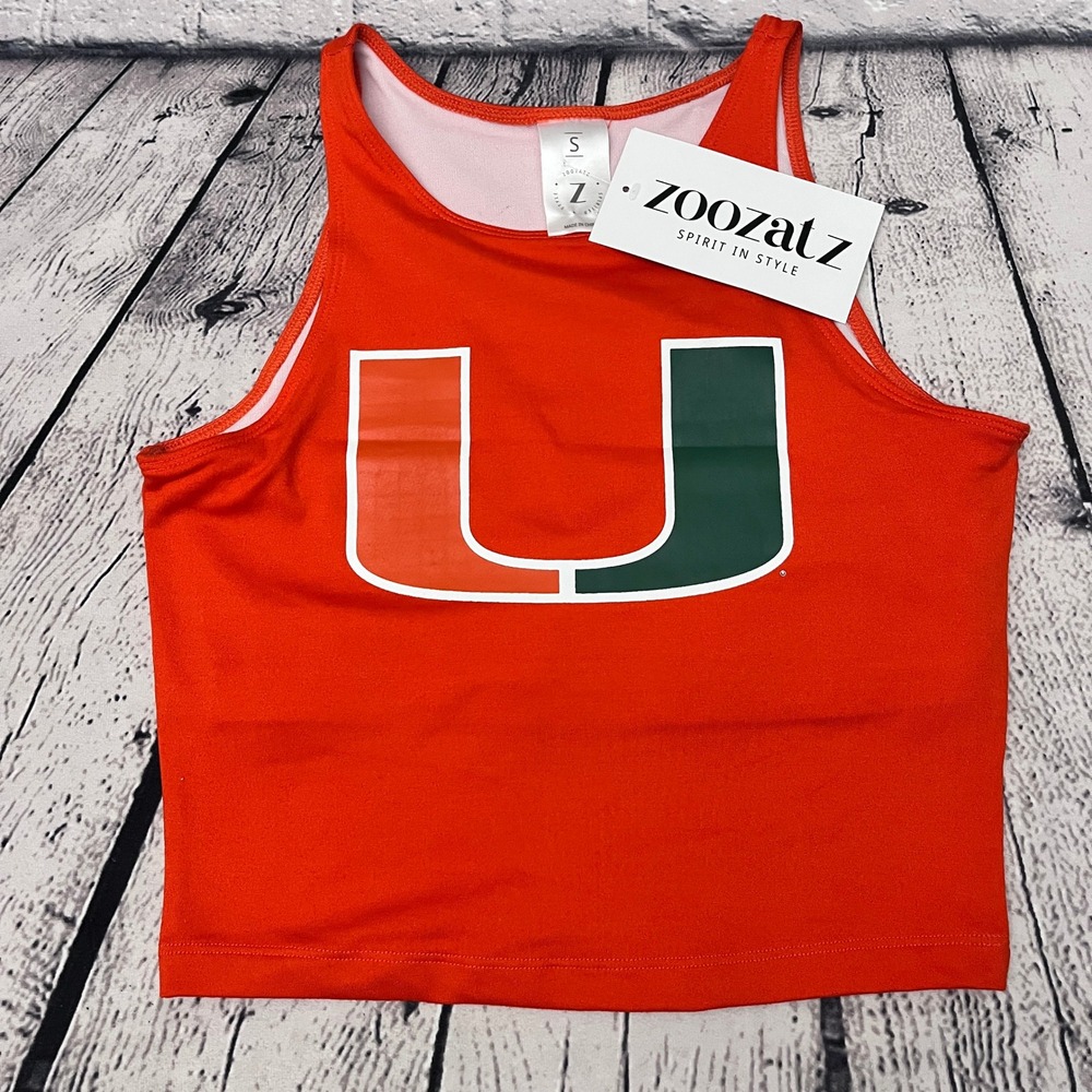 ZOOZATZ Women's Orange Cropped Tank Top with 'U' Logo